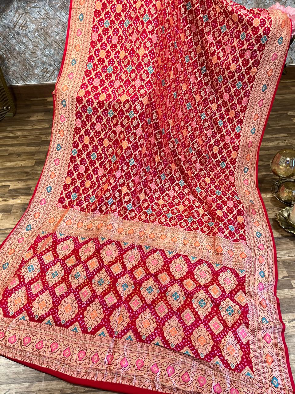 Red Banrasi Exquisite Georgette