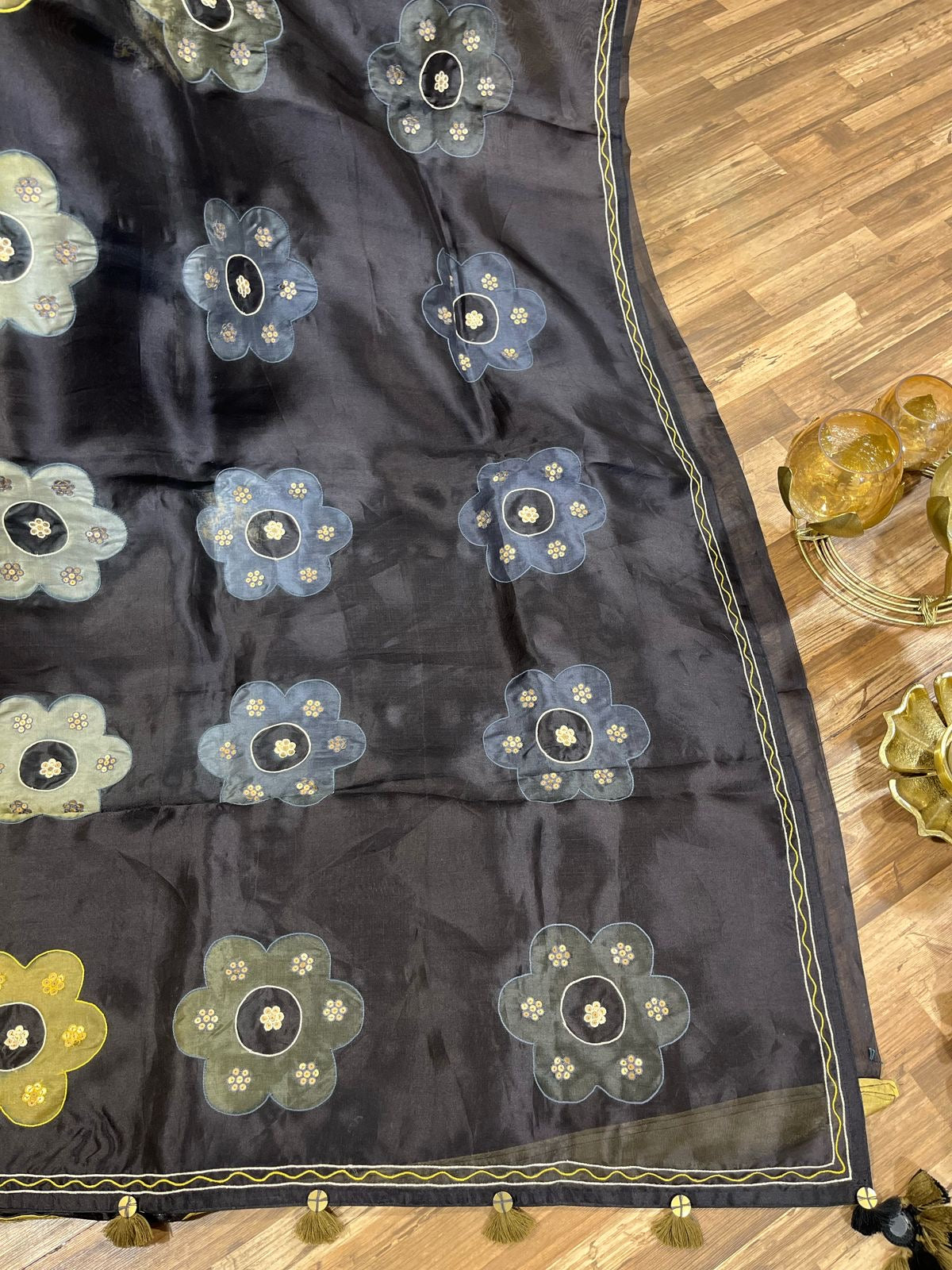 Black Designer Organza