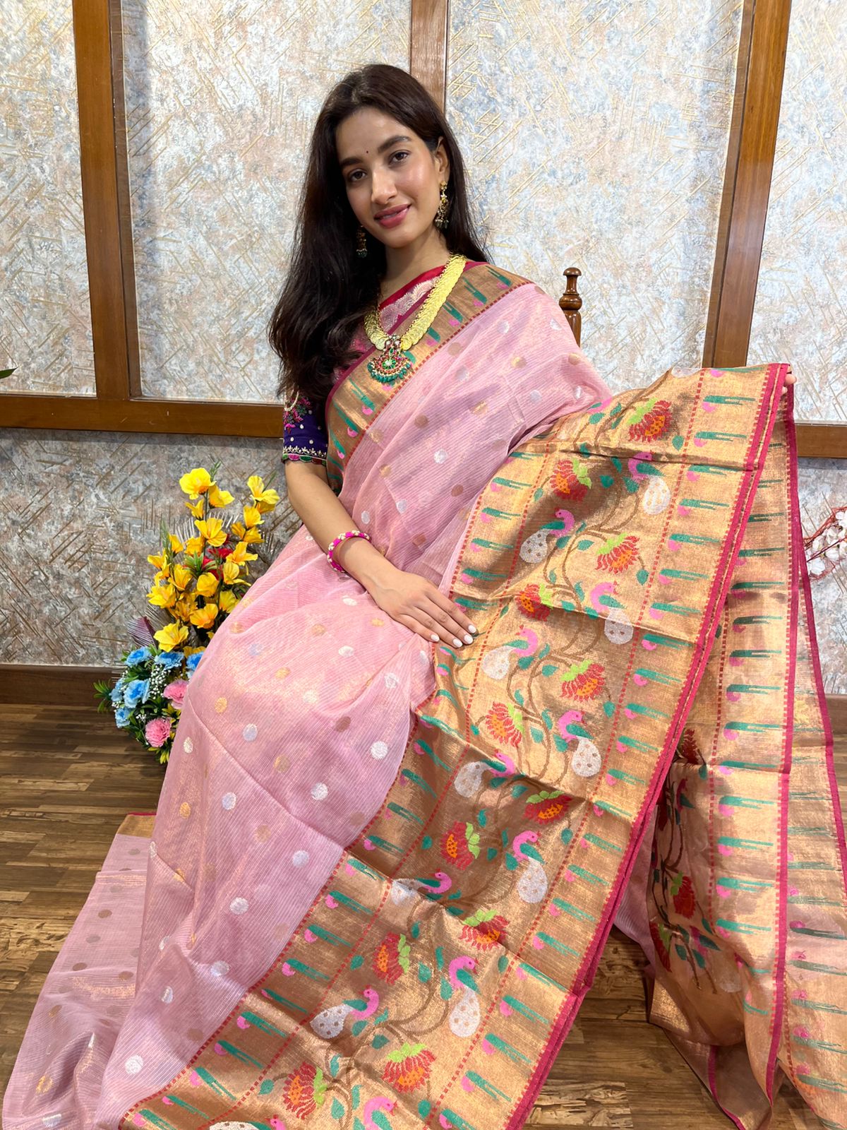 Pure Zari Kota Single tissue