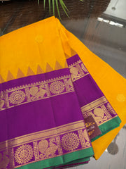 Deep Mustard Yellow Pure Kanchi Vintage Pattu