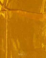 Yellow Italian German silk designer saree