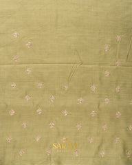 Light Green Digital Printed Handworked Pure Organza Saree