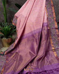Baby Pink and Lavender Combination Exclusive Designer Pure Kanchi