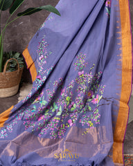 Lavender Ponduru Handpainted Jamdhani