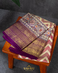 Pink Twill Ikkat Kanchi