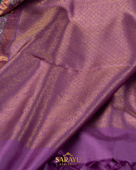 Baby Pink and Lavender Combination Exclusive Designer Pure Kanchi