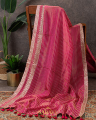 Pink Crape Silk Fancy Saree