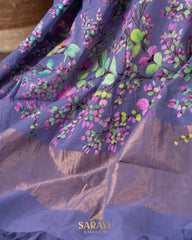 Lavender Ponduru Handpainted Jamdhani