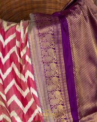 Pink Twill Ikkat Kanchi
