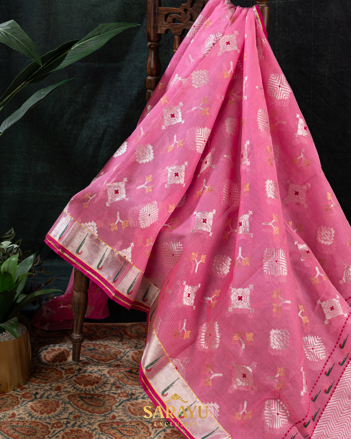 Candy Pink Pure Kota Silk