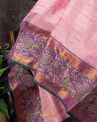 Baby Pink and Lavender Combination Exclusive Designer Pure Kanchi