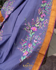 Lavender Ponduru Handpainted Jamdhani