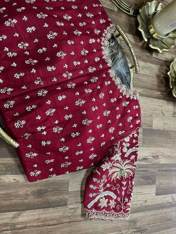 Maroon Designer Intricate Exclusive Blouse