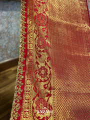 Exclusive Designer Mauve and Red Pure Kanchi Silk