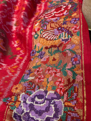 Ikkat Embroidered Saree