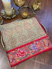 Ikkat Embroidered Saree