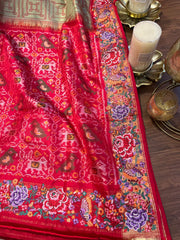 Ikkat Embroidered Saree