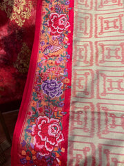 Ikkat Embroidered Saree