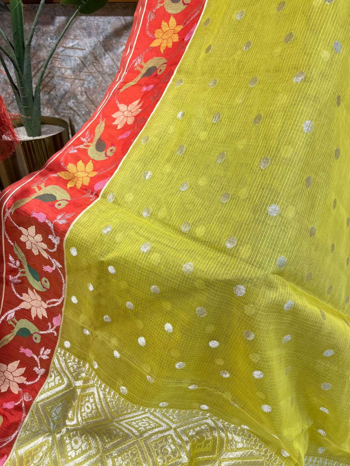 Refreshing Yellow Pure Zari Kota