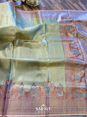 Pista Green Pure Kanchi Tissue Silk