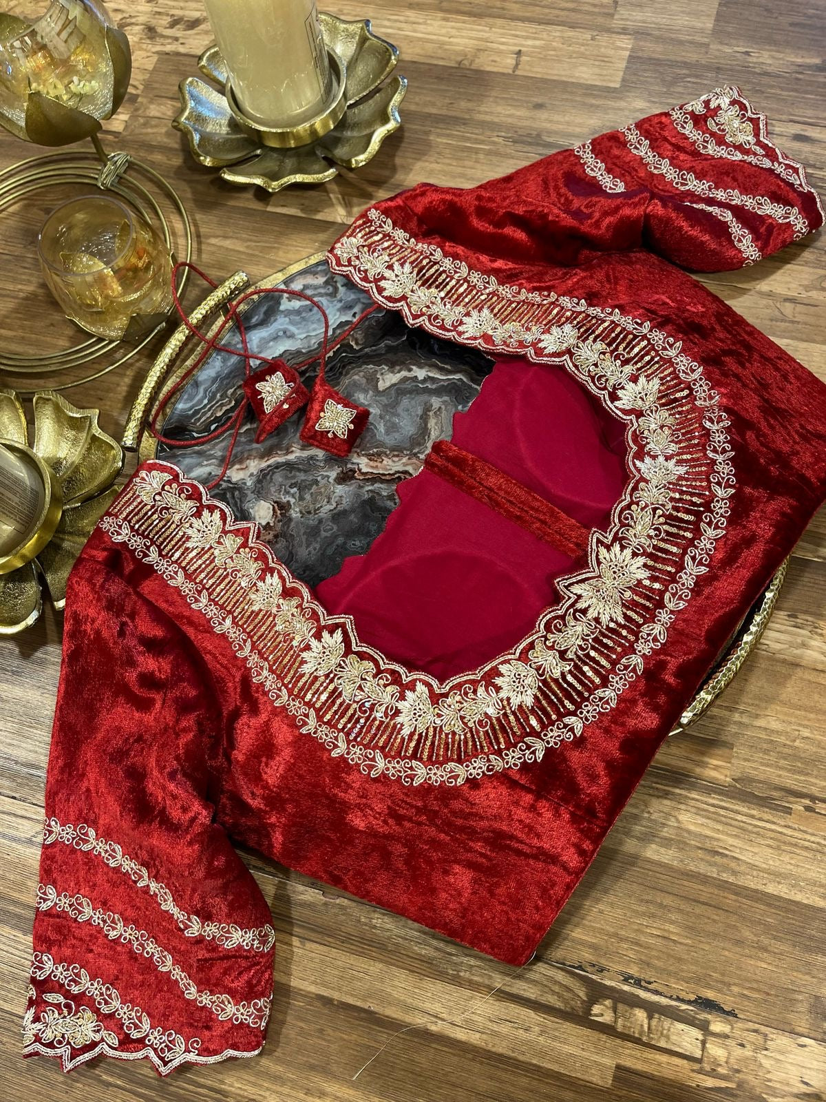Red Velvet Designer Blouse