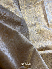 Exclusive Cream Pure Intricately Weaved Pure Kanchi