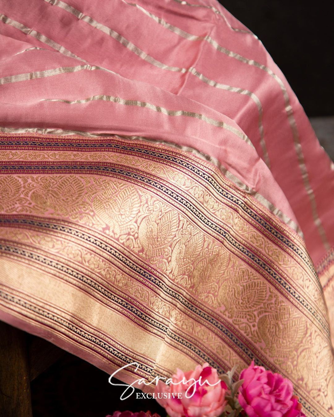 Light Blush Pink Contemporary Banarasi Soft Drape Pure Silk