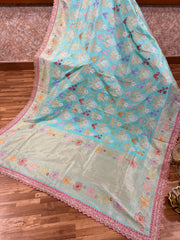 Banarasi Saree with Handcrafted Zardozi Border