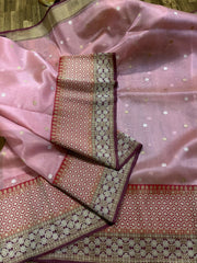 Peach Banarasi Kora Silk