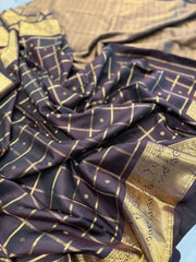 Deep Chocolate Pure Kanchi Vintage Pattu