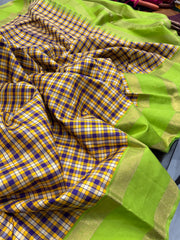 Pure Kanchi Vintage Pattu chekkered body