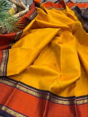 Deep Mustard Yellow Pure Kanchi Vintage Pattu