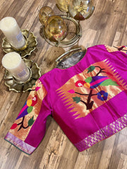 Magenta Pink Pathani Pure Silk Blouse