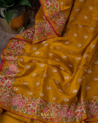 Mustard Yellow Pure Tussar Silk
