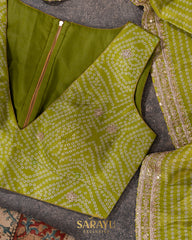 Apple Green Crepe Silk Saree