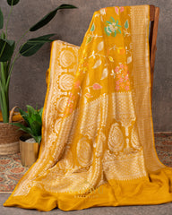 Gandham Yellow Meenaweave Pure Tussar Silk