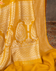 Gandham Yellow Meenaweave Pure Tussar Silk