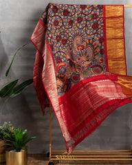 Hand Painted Kalamkari Pure Kanchi Exclusive Dupatta