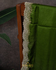 Light Green German Silk Designer Saree