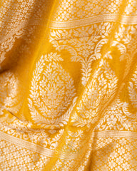 Gandham Yellow Meenaweave Pure Tussar Silk