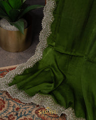 Light Green German Silk Designer Saree