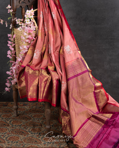 Onion Pink Pure Twill Kanchi Weave