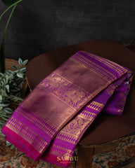 Bright and Bold Magenta Twill Kanchi Pattu
