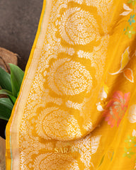 Gandham Yellow Meenaweave Pure Tussar Silk