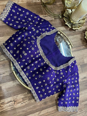 Deep Purple Pure Rawsilk Handworked Blouse