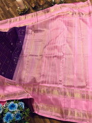 Magenta and Light Pink Kanchi Pattu