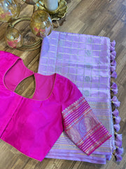 Lavender and Pinn Venkatgiri Pure Silk