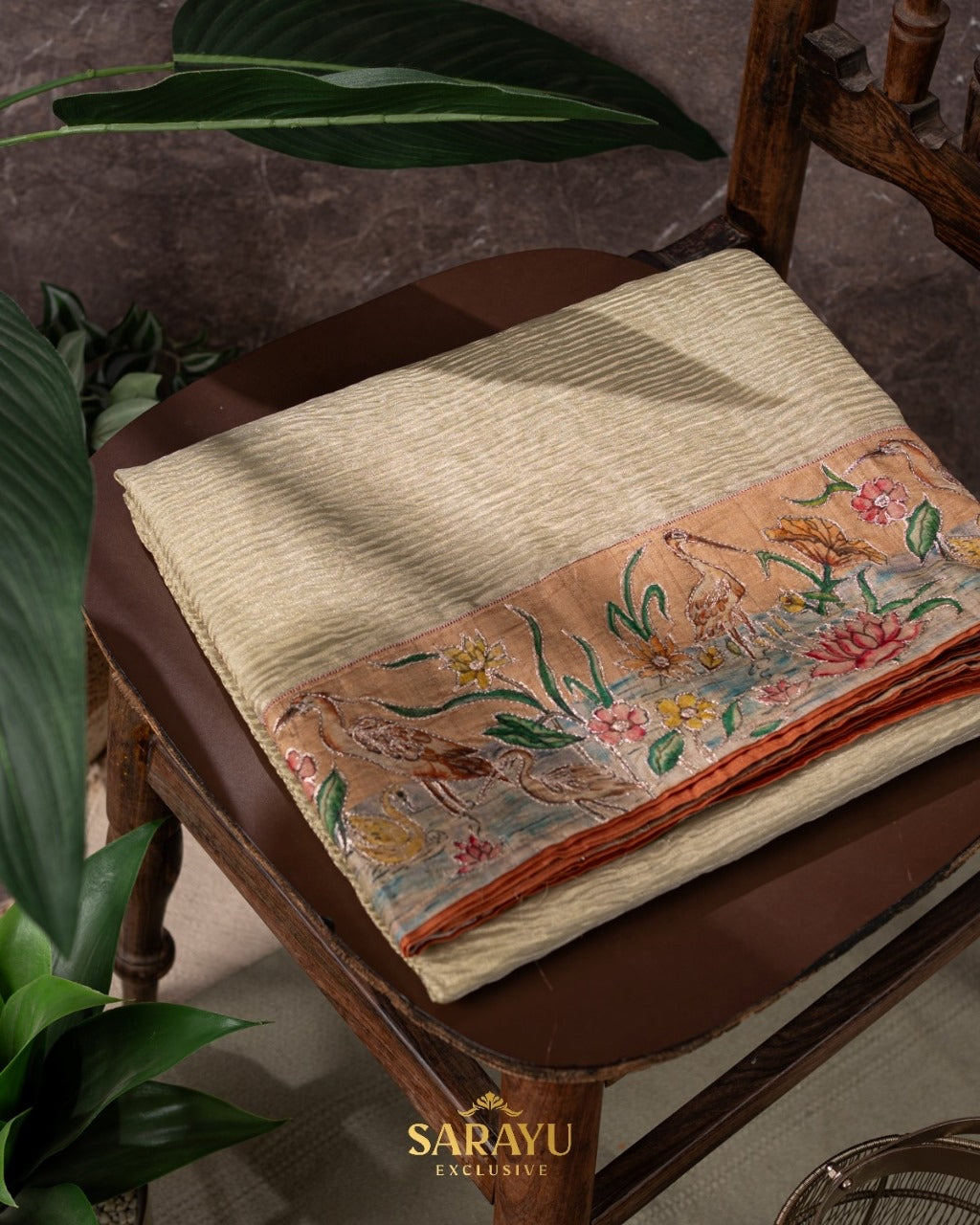 Pista Green Crushed Pure Organza