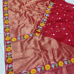 Red Exclusive Jamawar Tissue