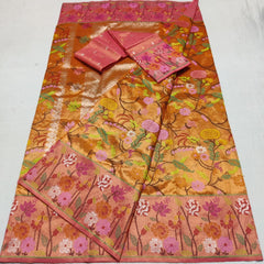 Orange and Pink Exclusive Designer  Double Tissue